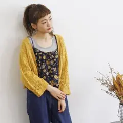 Crisp フラワーリブカーディガンのサムネイル