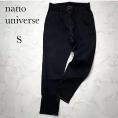 【ナノユニバース】スキニーデニムパンツ S ストレッチ ジップフライ 黒 パンツのサムネイル