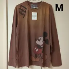 新品 Ｍ ディズニーヴィンテージ ミッキー 長袖Ｔシャツ ブラウン