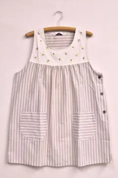 新品 ヴィブラサヴィエ レモン＆ライムチュニック エプロン ベージュ 割烹着