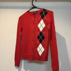 【セット売り】MINIMUM アーガイル柄 レッドカーディガン