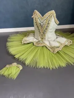 子供 バレエ衣装クラシックチュチュ グリーン 5号サイズ
