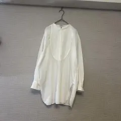 《良品》BEAUTY&YOUTH☆ツイルバックオープン ブラウス ホワイト