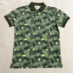 柄プリント 半袖ポロシャツ 胸ポケット付き