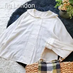 fig London セーラーカラー ダブルボタン ブラウス 長袖 生成りのサムネイル