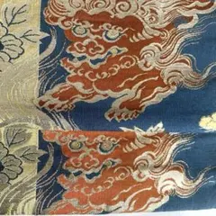 アンティーク京袋帯　唐獅子　織り出し　正絹　大正ロマン　N77-55