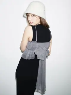 SNIDEL Sustaiチュール&ノースリニットワンピ SWNO234130