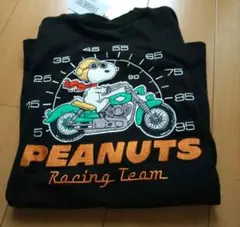 PEANUTS スヌーピー バイクTシャツ 刺繍 M ブラック