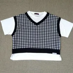 Lovetoxic チェック柄 Vネック Tシャツのサムネイル