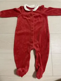ベビー服 カバーオール ロンパース 赤　クリスマス