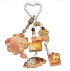 ハンドメイド ねこぱんデコレーションストラップ