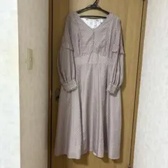 EMMA FLORES ストライプデザイン Vネックワンピース