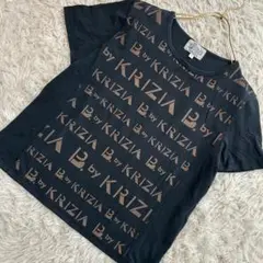 B by KRIZIA ロゴプリント半袖Tシャツ ブラック L 綿のサムネイル
