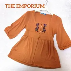 THE EMPORIUM オレンジ刺繍五分袖 チュニック カーディガンのサムネイル