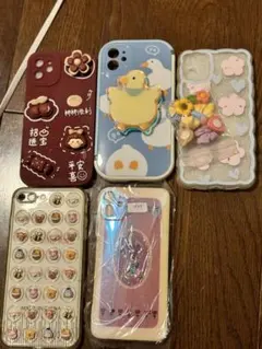 iPhone用ケース 5個セット カラフルデザイン