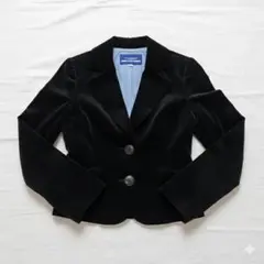 BURBERRY BLUE LABEL　黒 Мサイズ　ベロアテーラードジャケット
