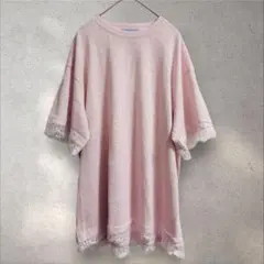 wee9sウィークス レースルーズTシャツ ピンク 新品タグ付きのサムネイル