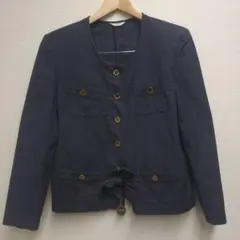 INGEBORG レトロノーカラージャケット　汚れ色褪せあり