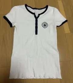 brandy melville 半袖ヘンリーネックTシャツ