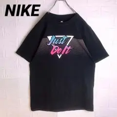 NIKE ナイキ フロントデザイン Tシャツ ワンポイントバックプリント M 黒