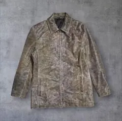 00's vintage レザージャケット アーカイブ グランジ M カーキ