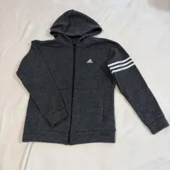 adidas グレー フード付きパーカー S