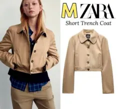 新品 ZARA 定価10,990円 ショート トレンチコート M ラスト1点♪