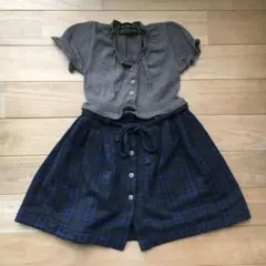 ☆エーキャンビー☆ワンピース4ニットウール　グレーチェック上品