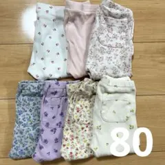 ユニクロ　obaibi　花柄レギンス　まとめ売り　80