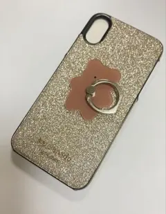 iPhone XS kate spade ハードカバー／ Gold スマホケース