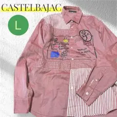 【美品】カステルバジャック　CASTELBAJAC シャツ　チェック　ストライプ