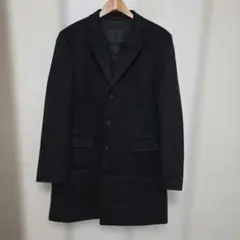 UNIQLO黒 シングルブレスト チェスターコート カシミヤ入り