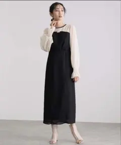 本日限定　美品⭐️POURVOUS atlo ビスチェ シフォンドレス　ドレス