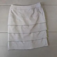 COMME CA MODELS グレー フリルタイトスカート M