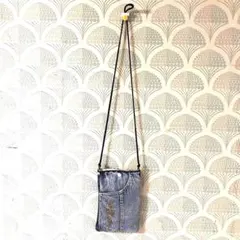 ハンドメイド ジーンズ他リメイクMショルダーバッグ スマホ収納可