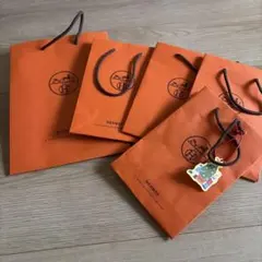 HERMES ショップ袋 5枚セット オレンジ