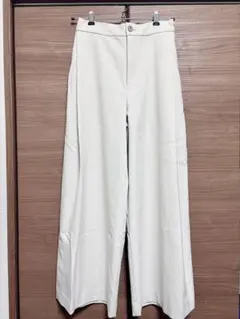 ホワイト タックワイドパンツ サイズ02