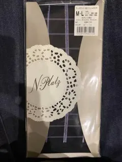 N-Platz チェックプリント タイツ M-L ブラック