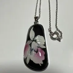 七宝焼　花柄ペンダントネックレス