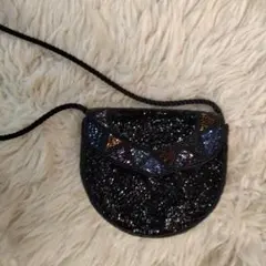 ヴィンテージ　ビーズ刺繍のミニパーティーバッグ