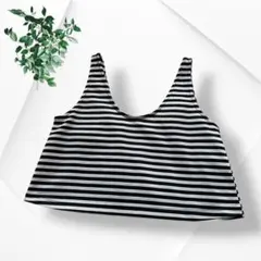 極美品 リゼクシー RESEXXY ボーダーキャミソール ショート丈 白黒 夏服のサムネイル
