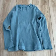 UNIQLO 長袖カットソー 110 青 フリル付き