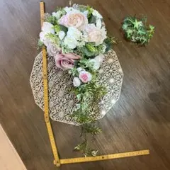 結婚式ブーケ白ピンク造花フラワーアレンジメントウェディングブーケ　インテリアにも