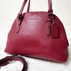 美品　COACH ミニドーム　サッチェル　ショルダーバッグ　2way レッド