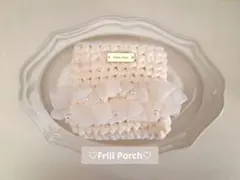 ハンドメイド かぎ針編み 編み物 フリル ポーチ 小物入れ