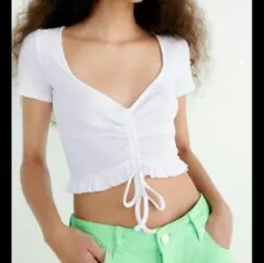 ZARA ホワイト クロップドTシャツ Sサイズ