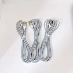 lightningケーブル 3本セット 2m 充電 シルバー 持ち運び便利