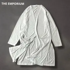 【THE EMPORIUM】ロングカーディガン スリット入り ライトグレー Mのサムネイル