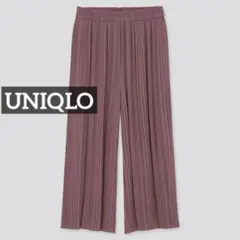 k0597 UNIQLO シフォンプリーツスカートパンツ パープル