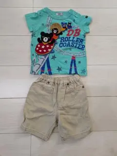 ダブルビー ジェットコースターTシャツとハーフパンツ　80